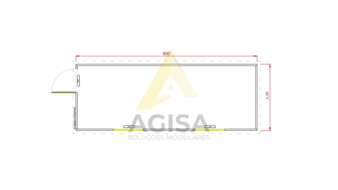Container escritório modular para obra — modelo AGISA.