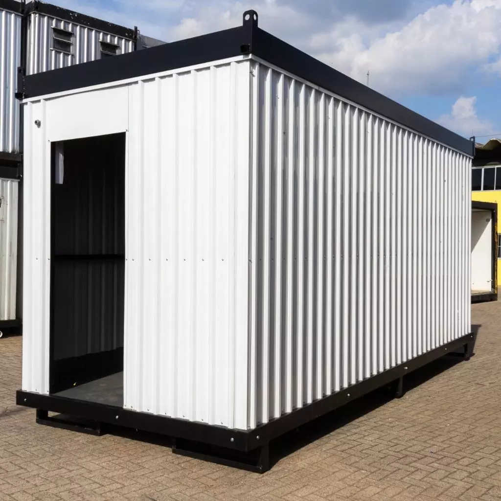 Container banheiro modular disponível para aluguel — ideal para obras
