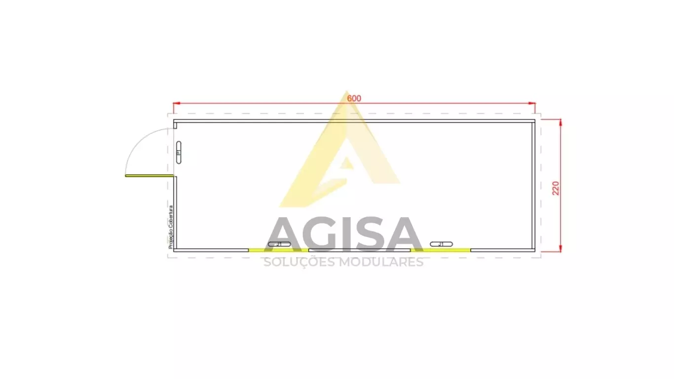 Container escritório modular para obra — modelo AGISA.