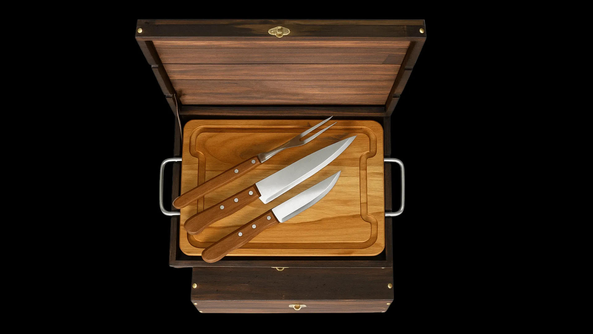 Kit Churrasco AGISA completo em estojo de madeira